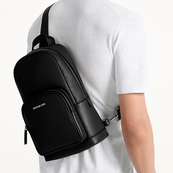 Michael Kors Unisex Cooper Pebbled Leather Commuter Slingpack Backpack - Picture 1 of 1